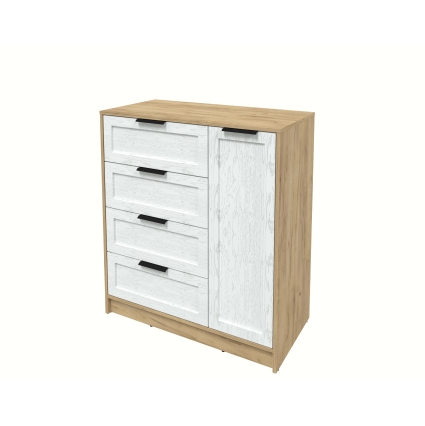 Тумба Тренд КТ-Т90 (Дуб золотой ЛДСП/ Дуб полярный ЛМДФ) Ш900 В1020 Г451